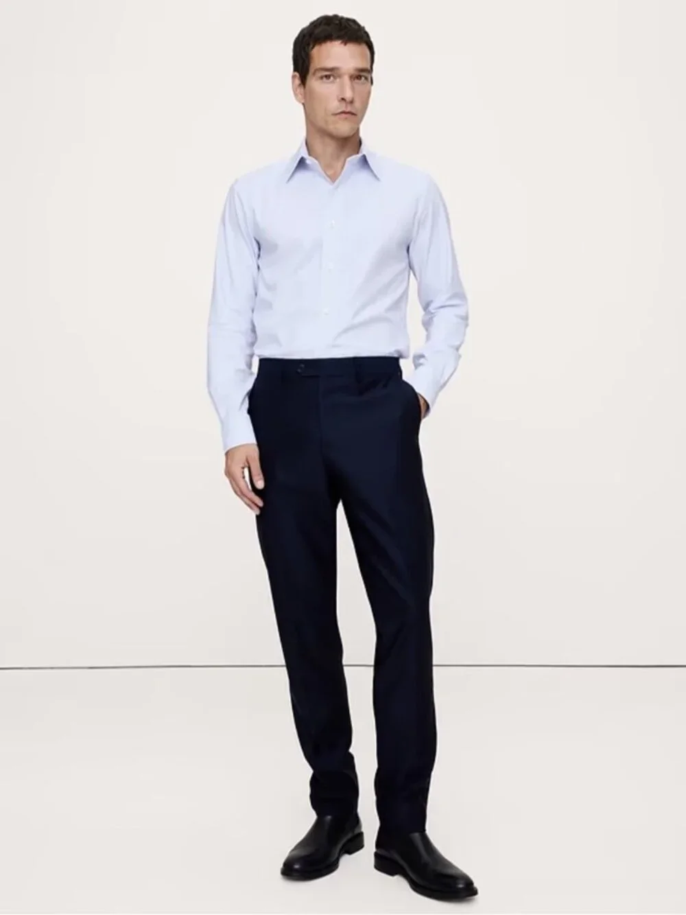 Banana Republic Slim Fit Winkle Resistant Button Dress Shirt Size XL TALL Blue
